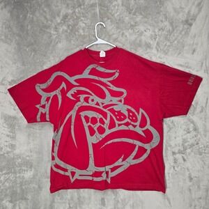 Vtg AOP Waialua Bulldogs All Over Print Mens 3XL Red Graphic T Shirt Streetwear